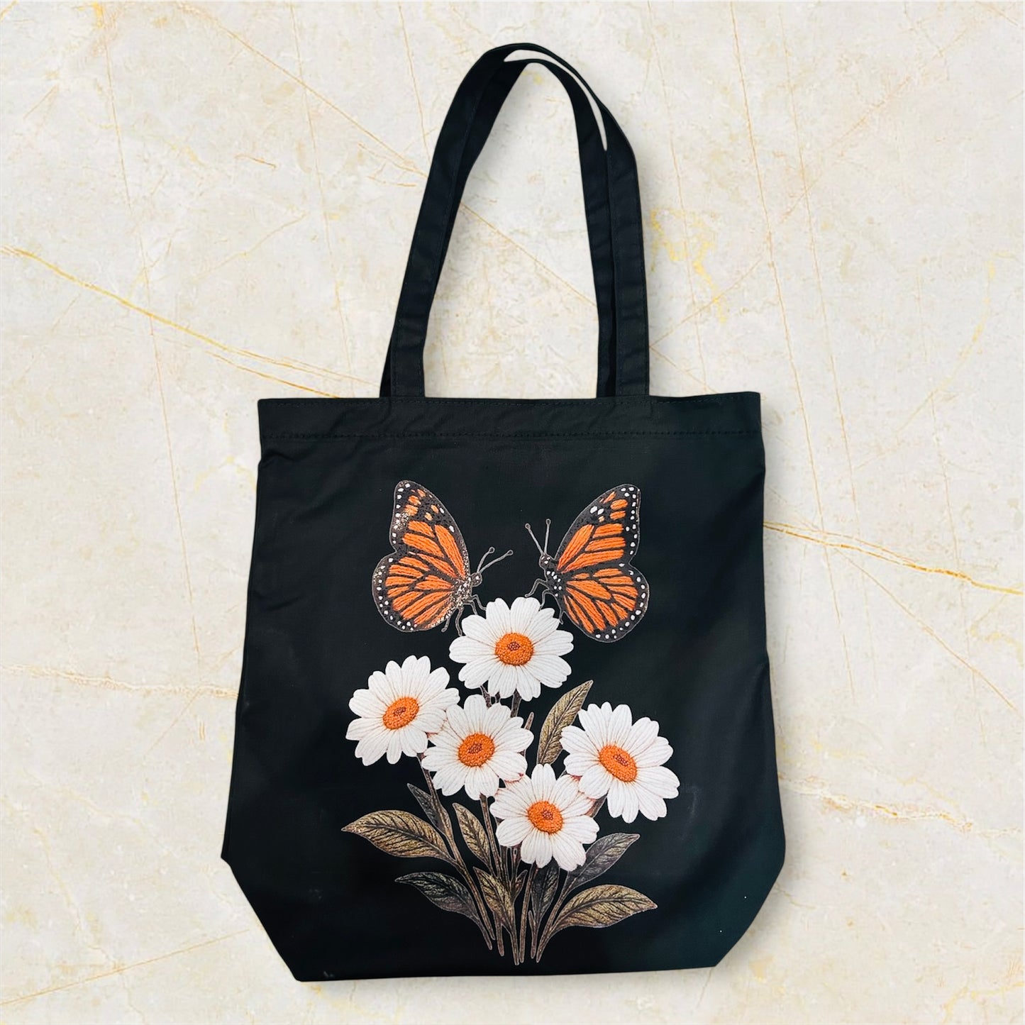 Zipper Cotton Tote Bag