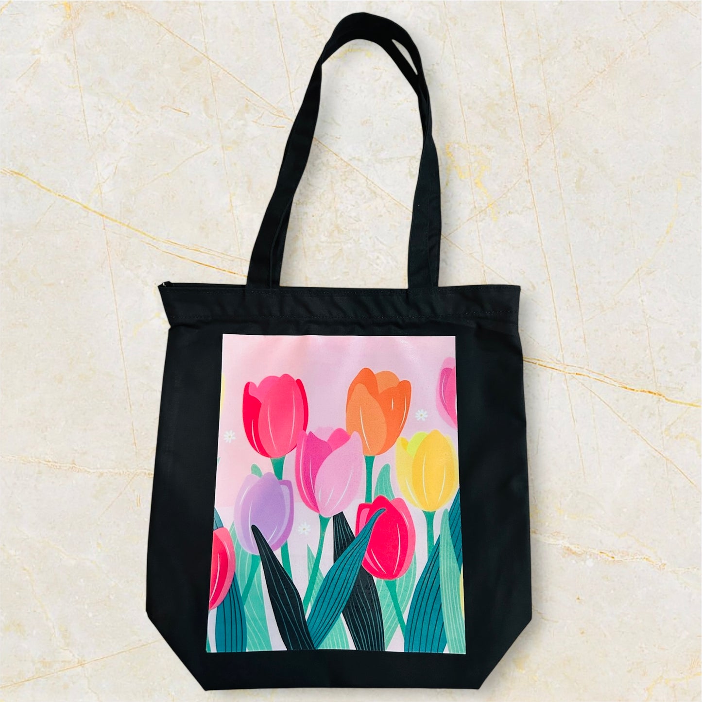 Zipper Canvas Tote Bag