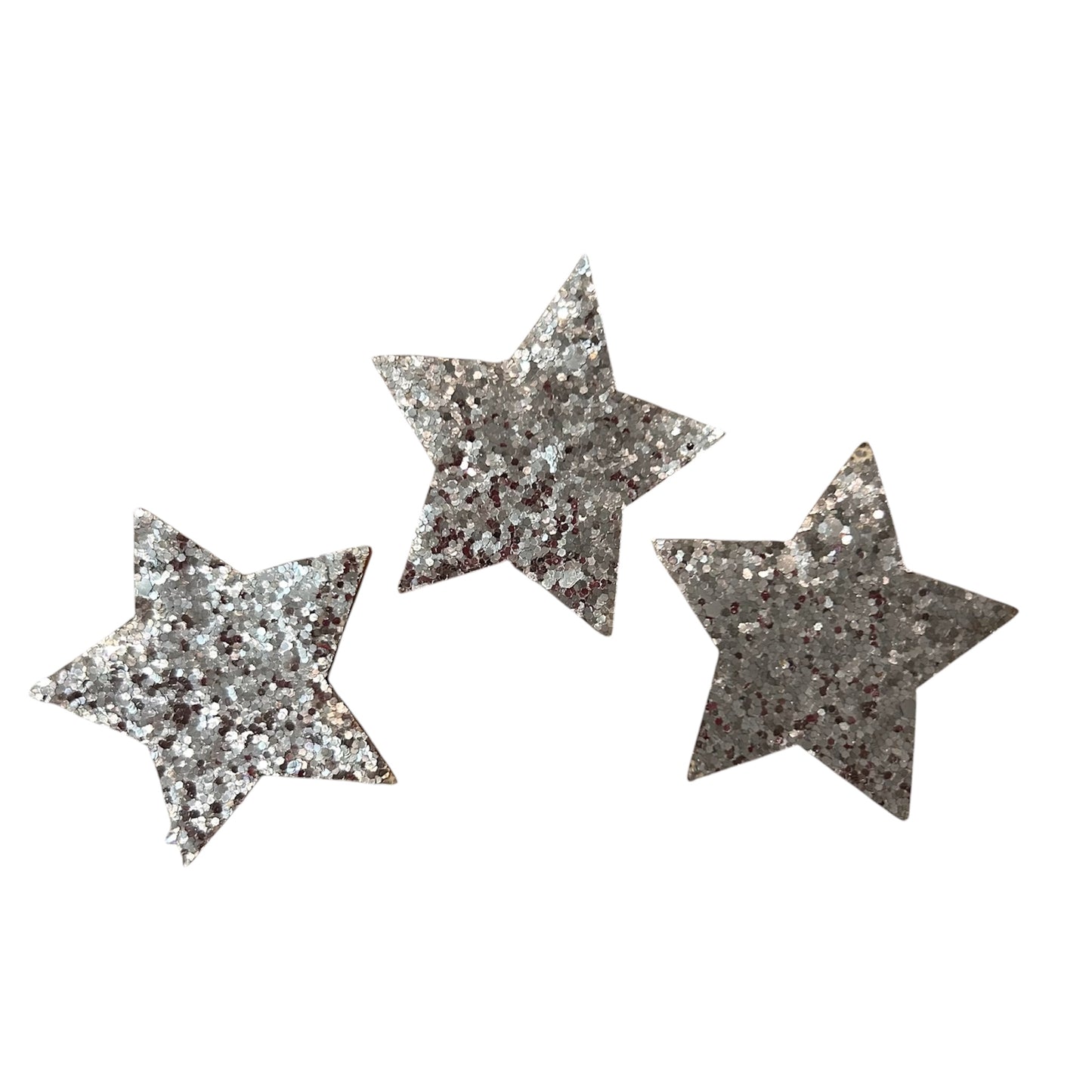 Glittery Silver Stars (Pack of 5)
