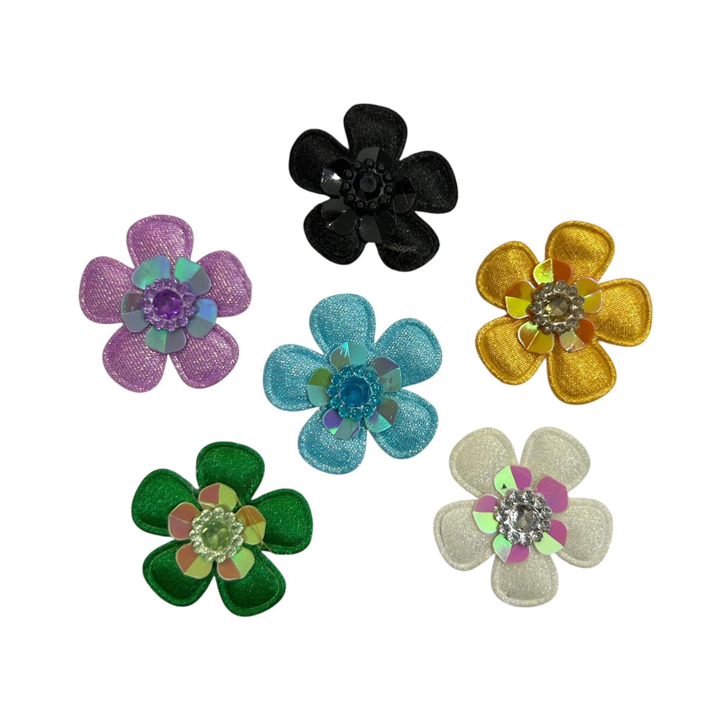 Beaded Multi Flowers Patch (Pack of 5)