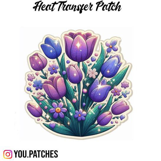 Glittery Heat Transfer Flower Patch
