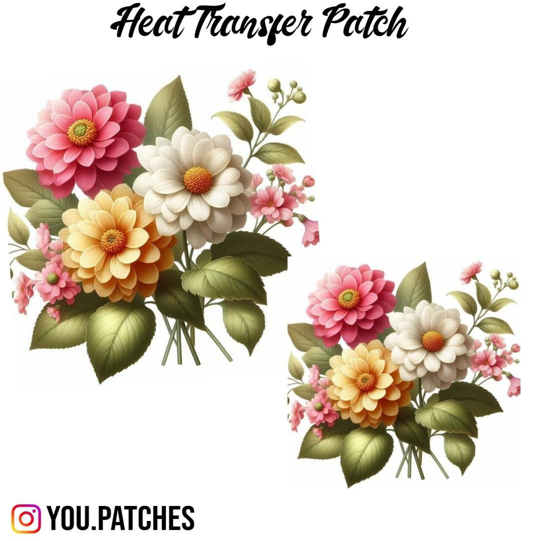 Heat Transfer Flower Bail Patch (Pack of 2)
