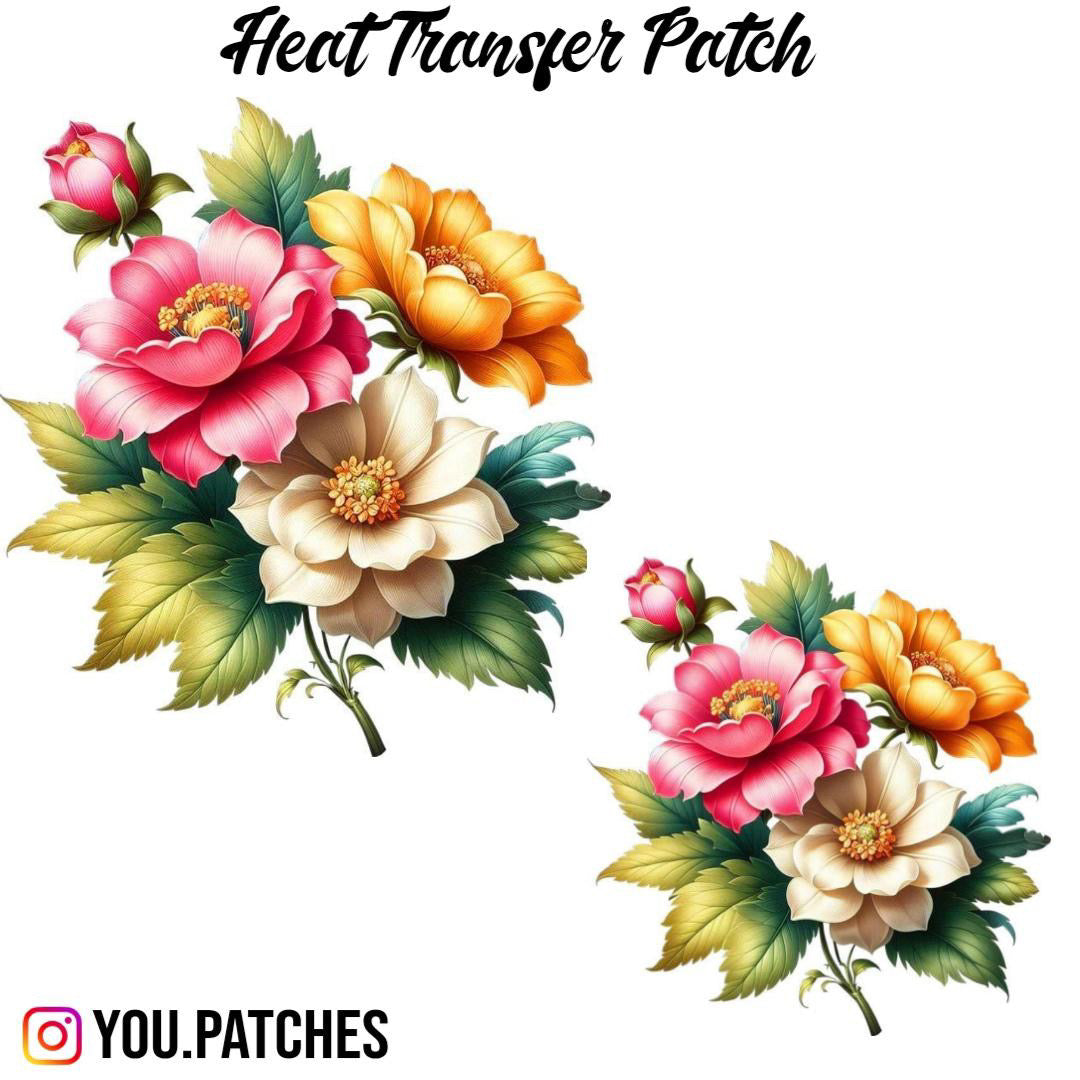 Heat Transfer Flower Bail Patch (Pack of 2)
