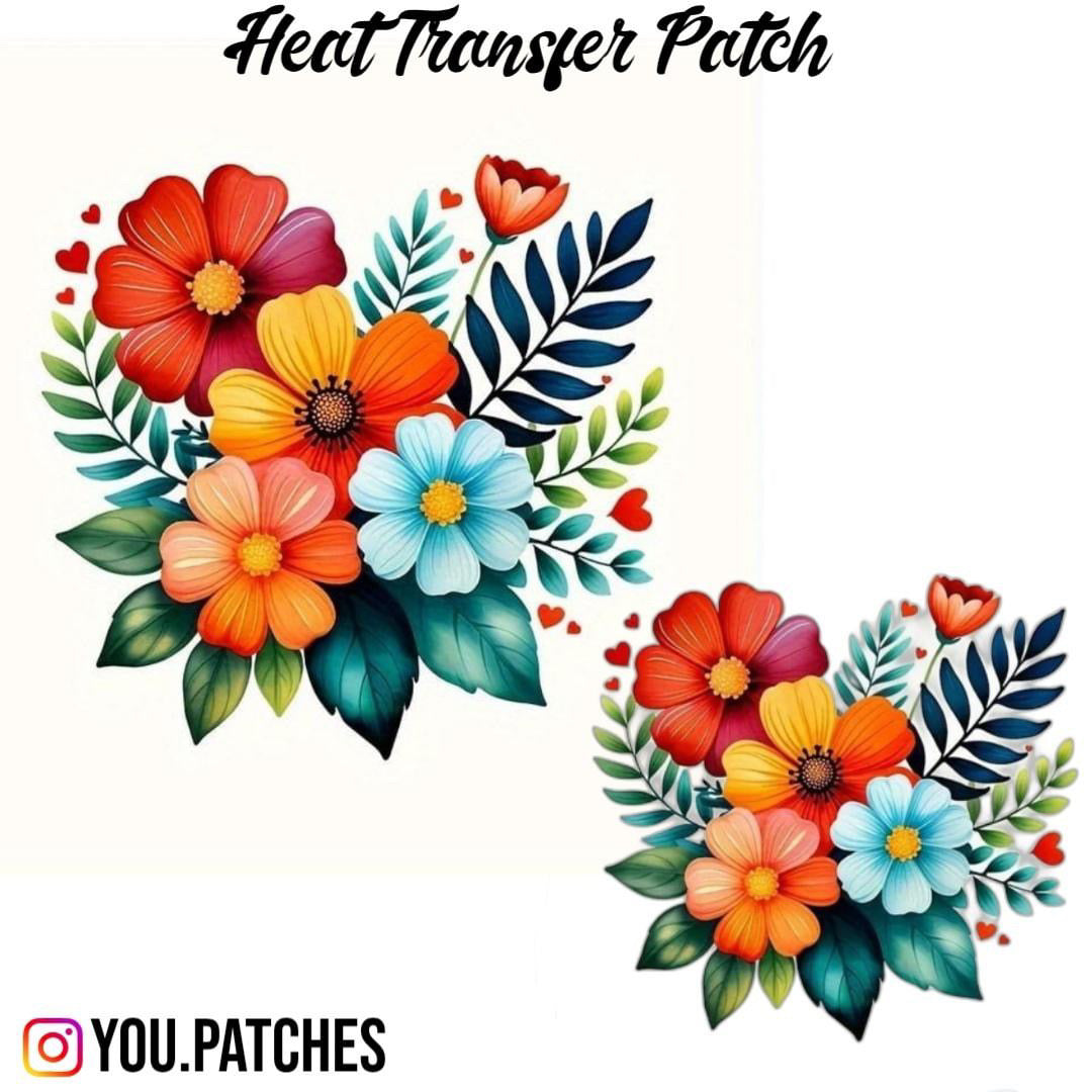 Heat Transfer Flower Bail Patch (Pack of 2)