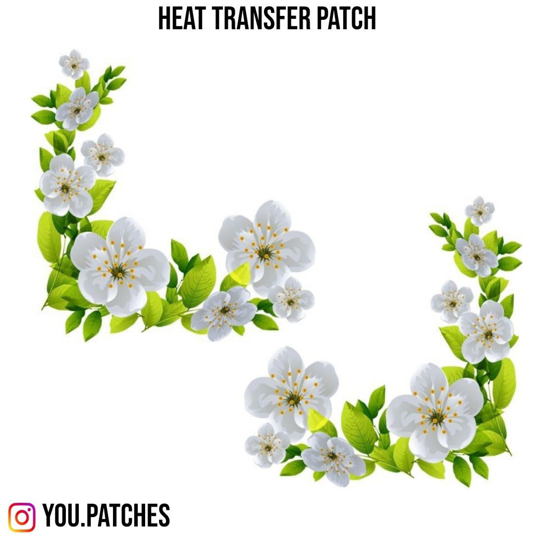 Heat Transfer Border Flowers Patch