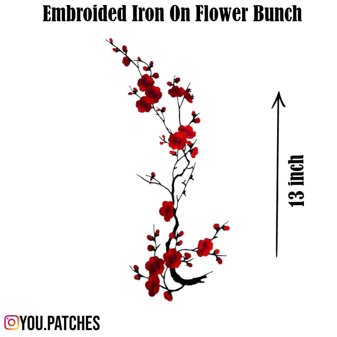 Embroided Iron On Flower Bunch