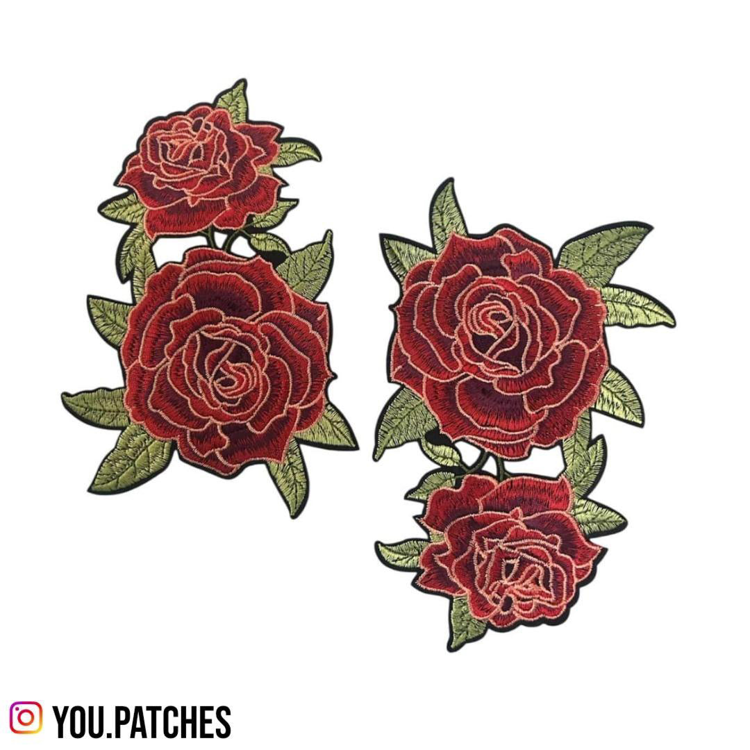 Embroided Iron On Flower Bail (Pack of 2)