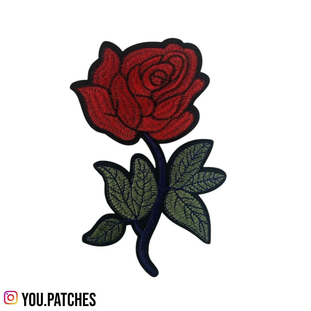 Embroided Iron On Rose Patch