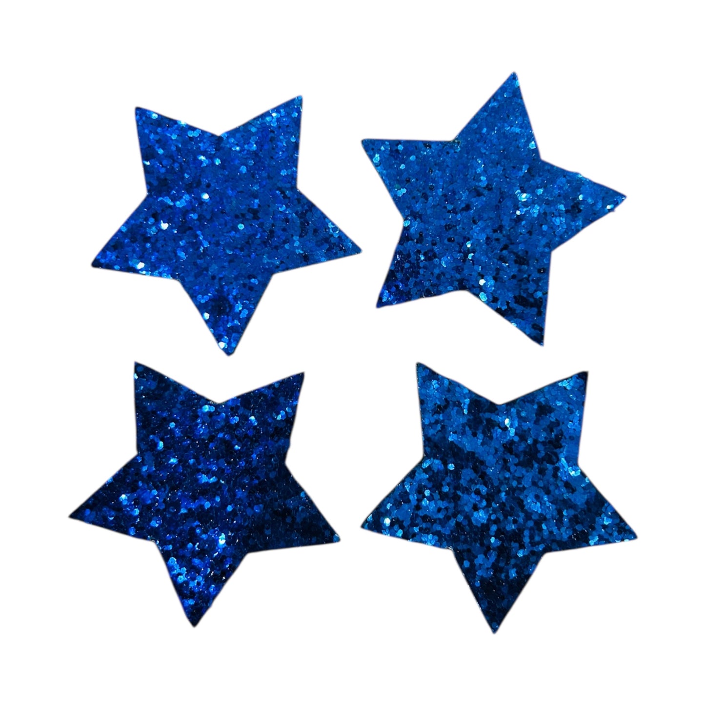 Glittery Blue Stars (Pack of 4)