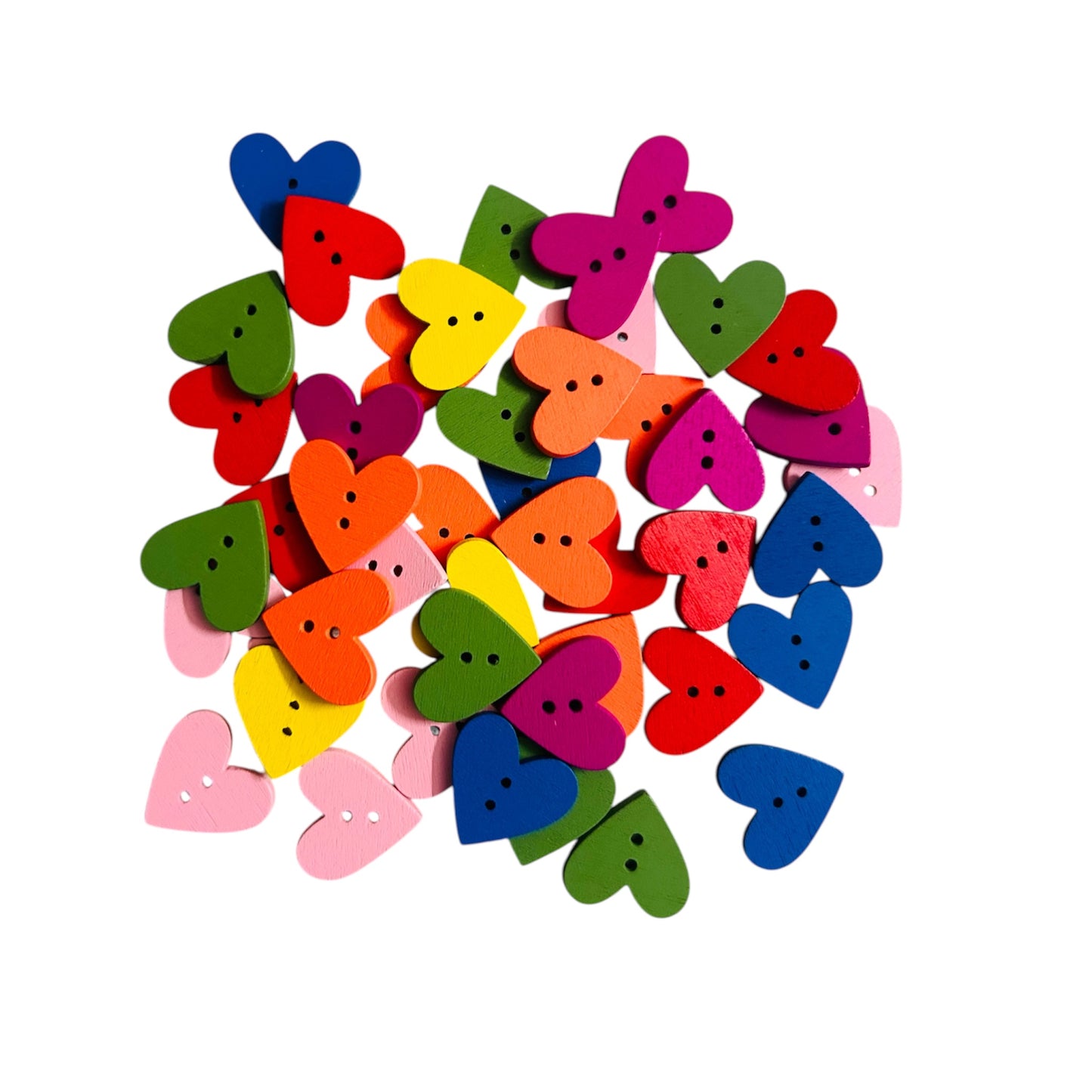 Wooden Multi Heart Buttons