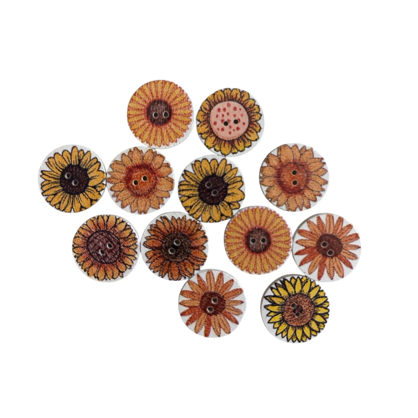 Wooden Sunflower Buttons