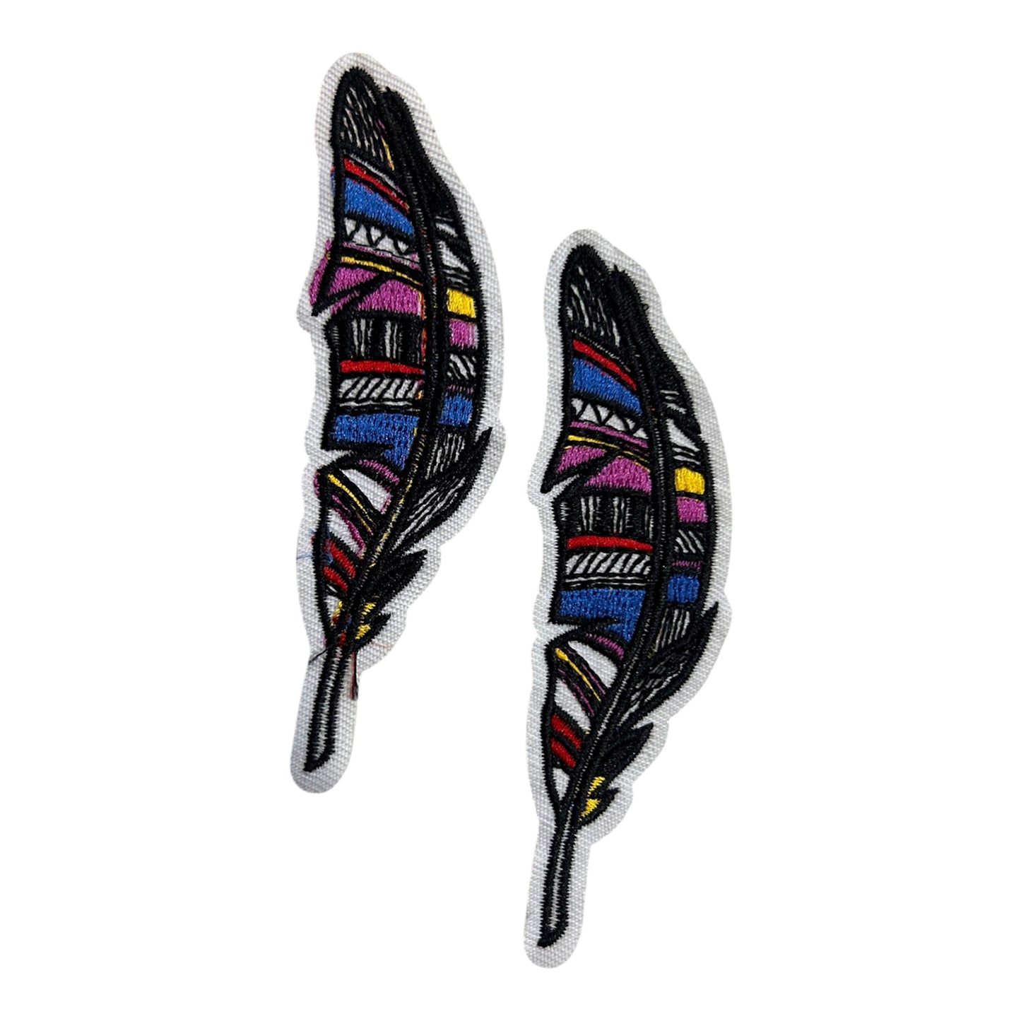 Embroided Iron On Feathers Patch (Pack of 2)