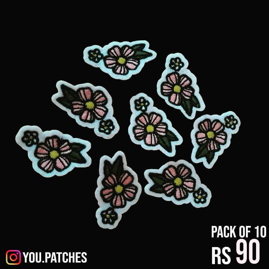 Embroided Flowers Patch (Pack of 10)