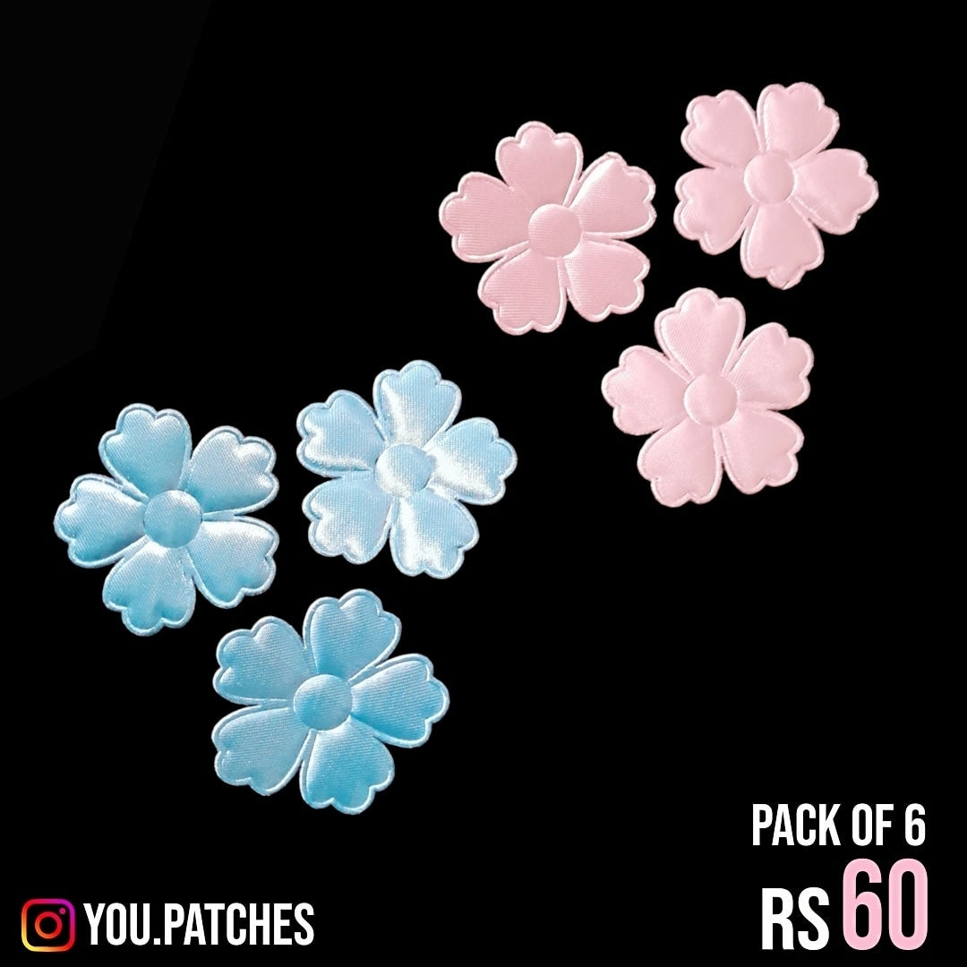 Fabric Flowers Patch (Pack of 6)
