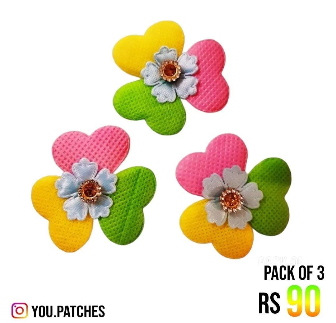 Fabric Flowers Patch (Pack of 3)