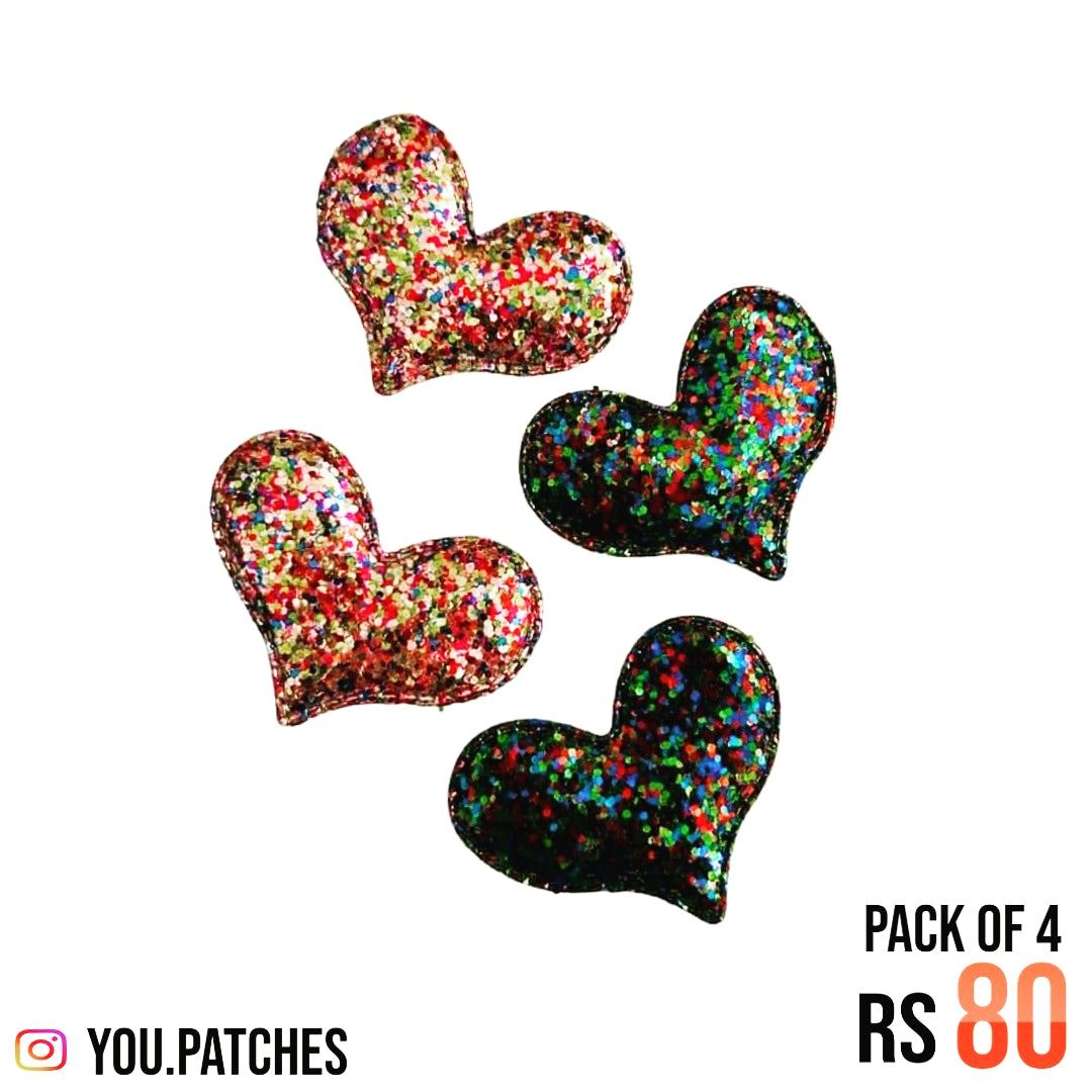 Foamic Glittery Hearts Patch (Pack of 4)