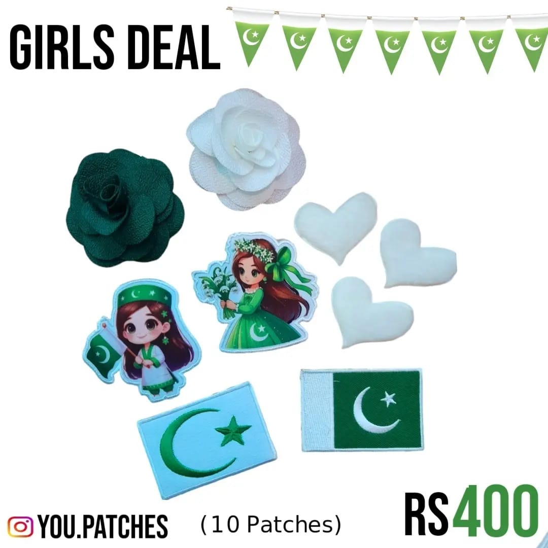 Embroided 14th August Girls Deal (10 Patches)