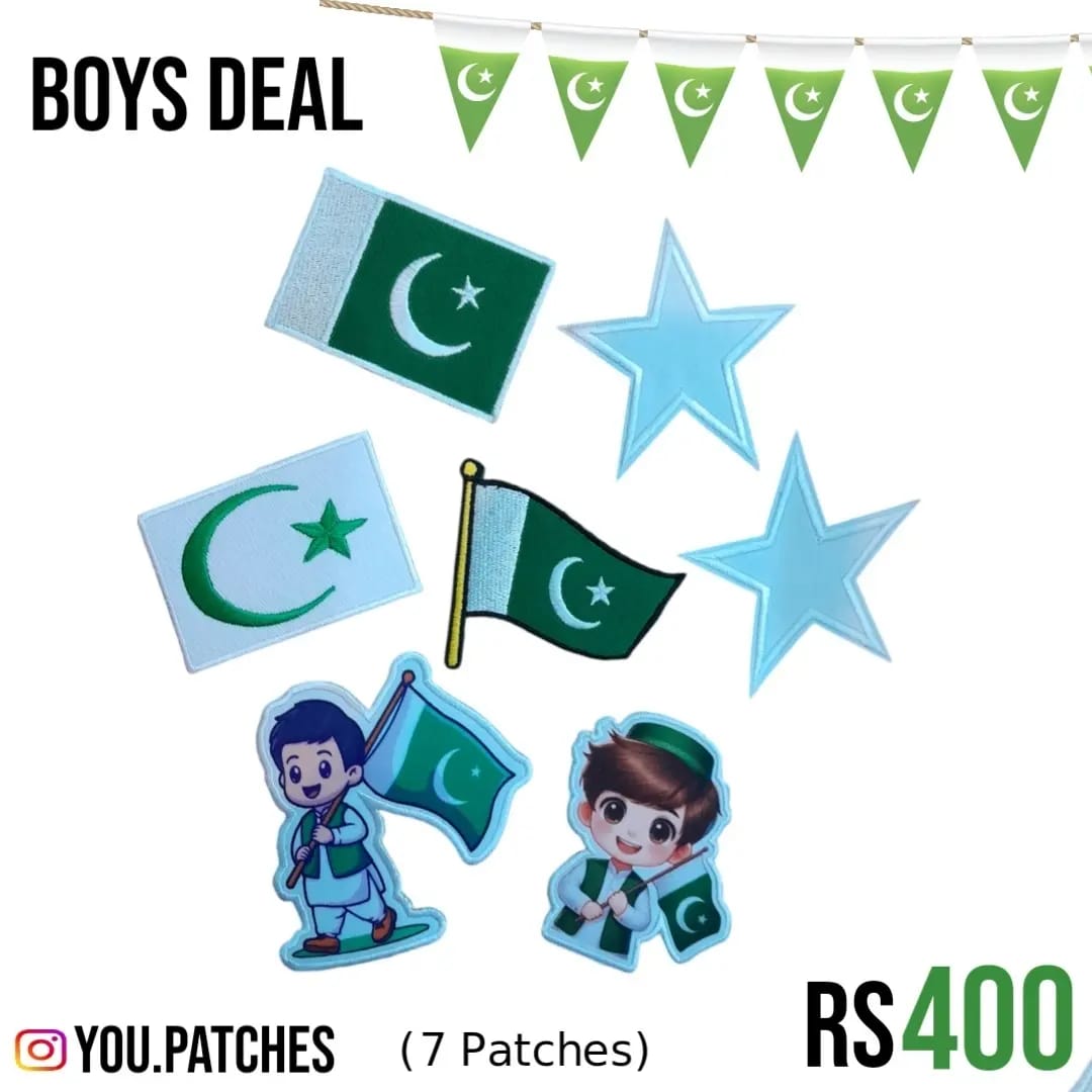 Embroided 14th August Boys Deal (7 Patches)