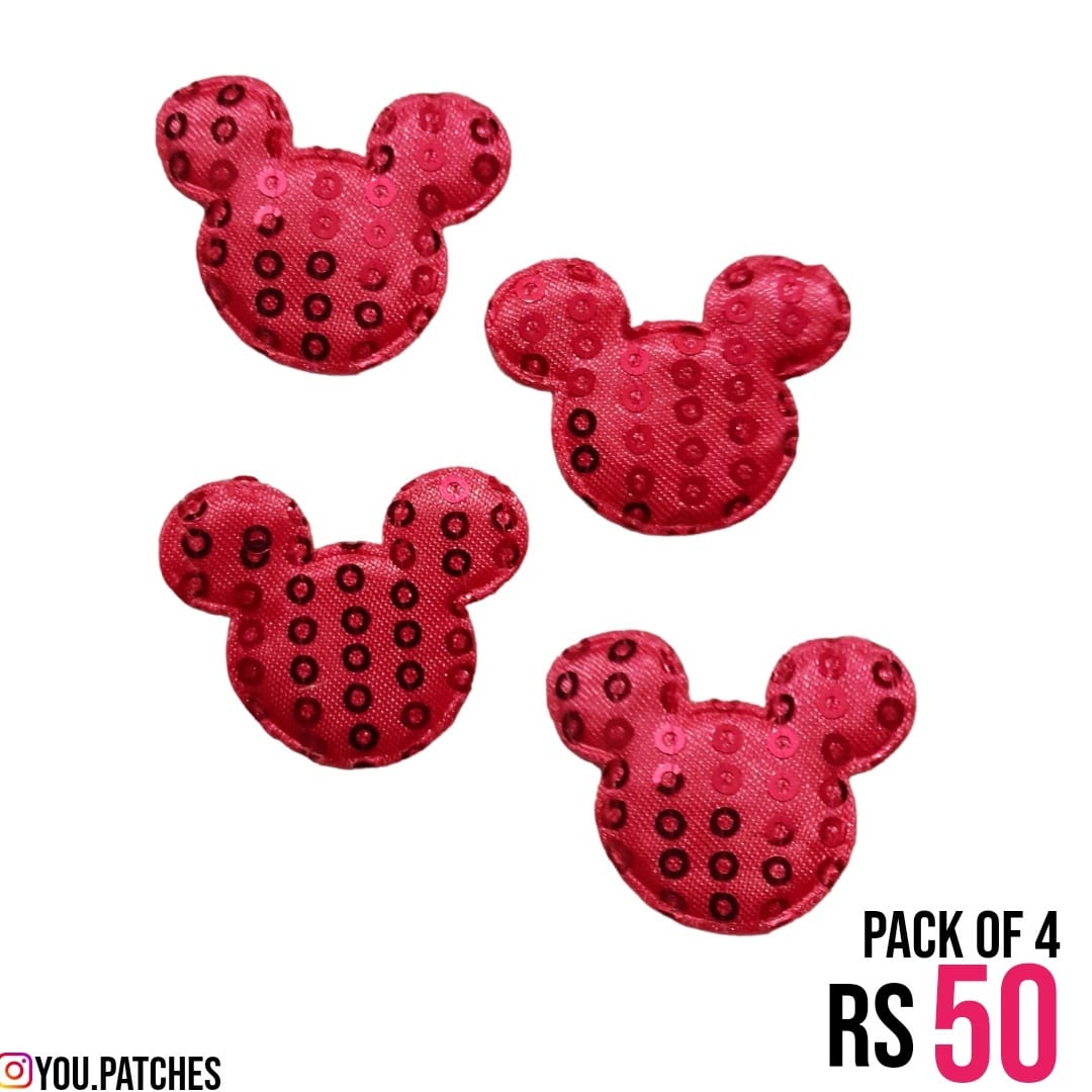 Pink Sequence Mickey (Pack of 4)