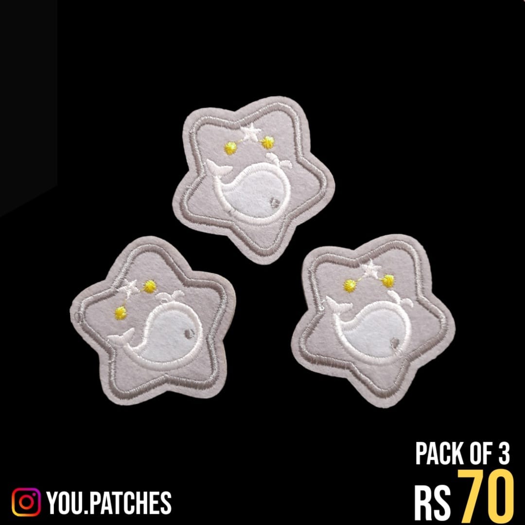 Stick on Grey Stars (Pack of 3)