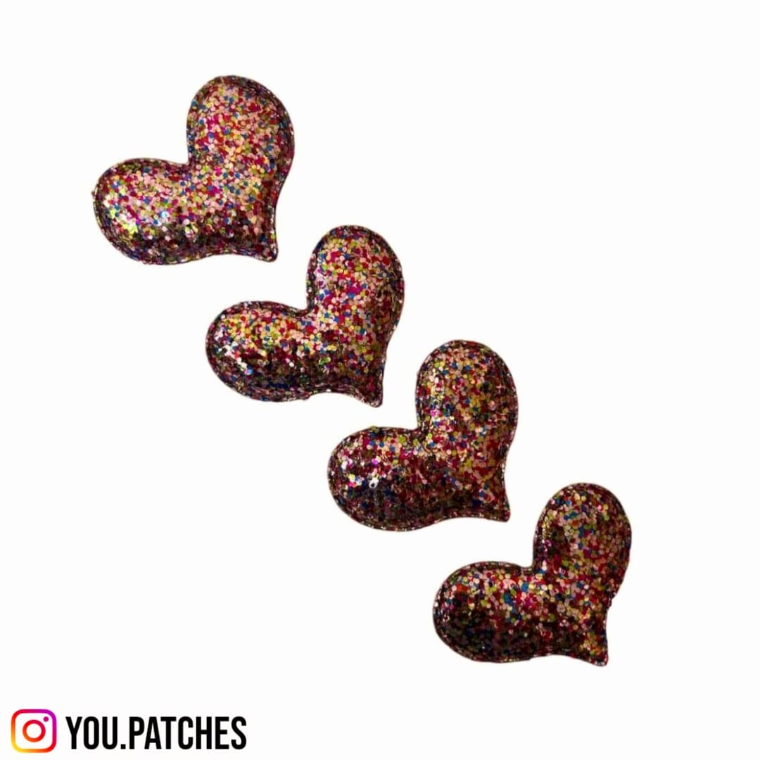 Foamic Glittery Hearts Patch (Pack of 4)
