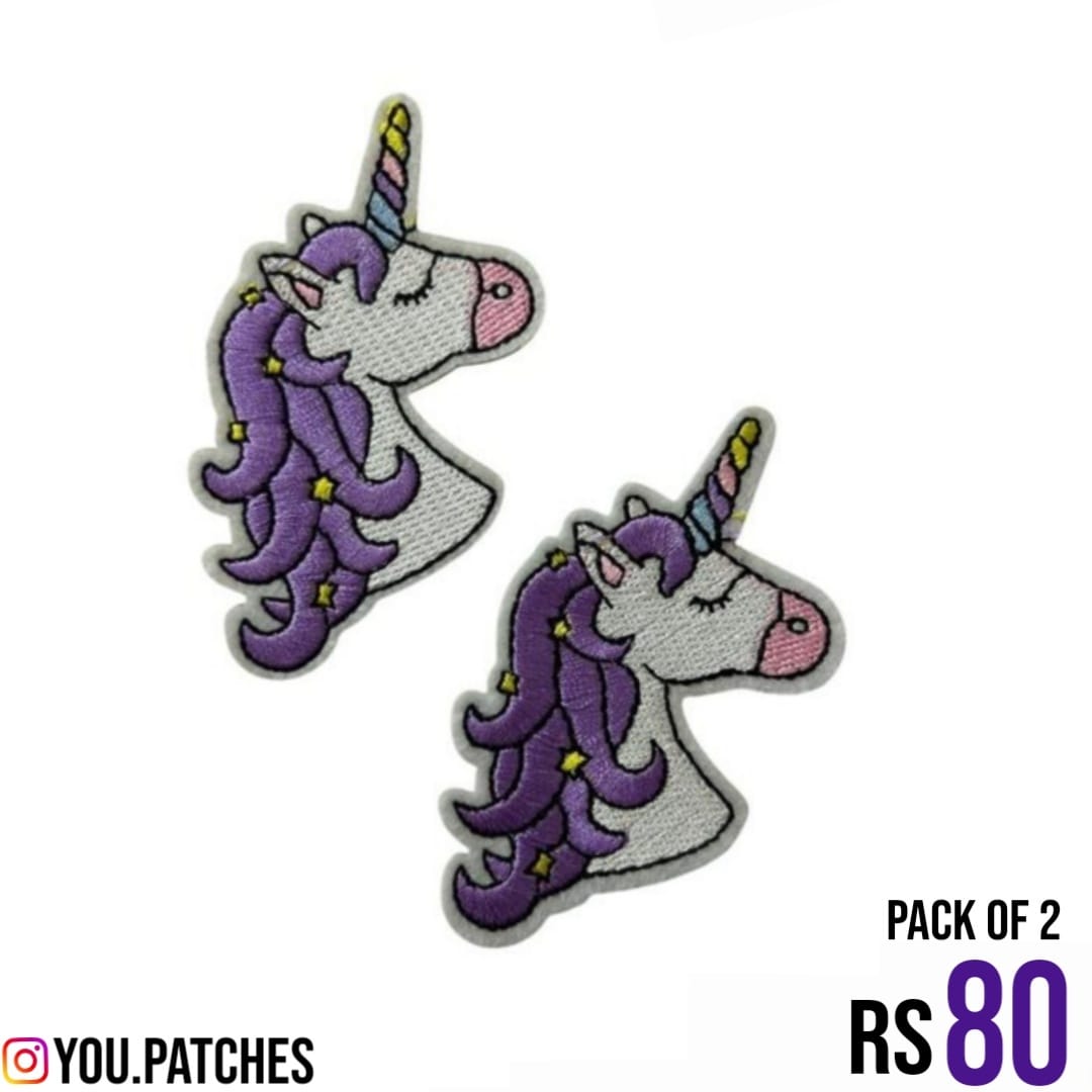 Embroided Stick On Unicorn Patch (Pack of 2)
