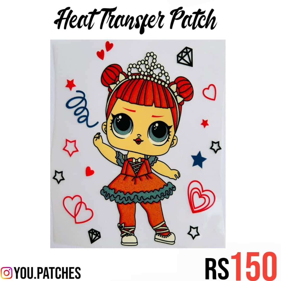 Glittery Heat Transfer Lol Doll Patch