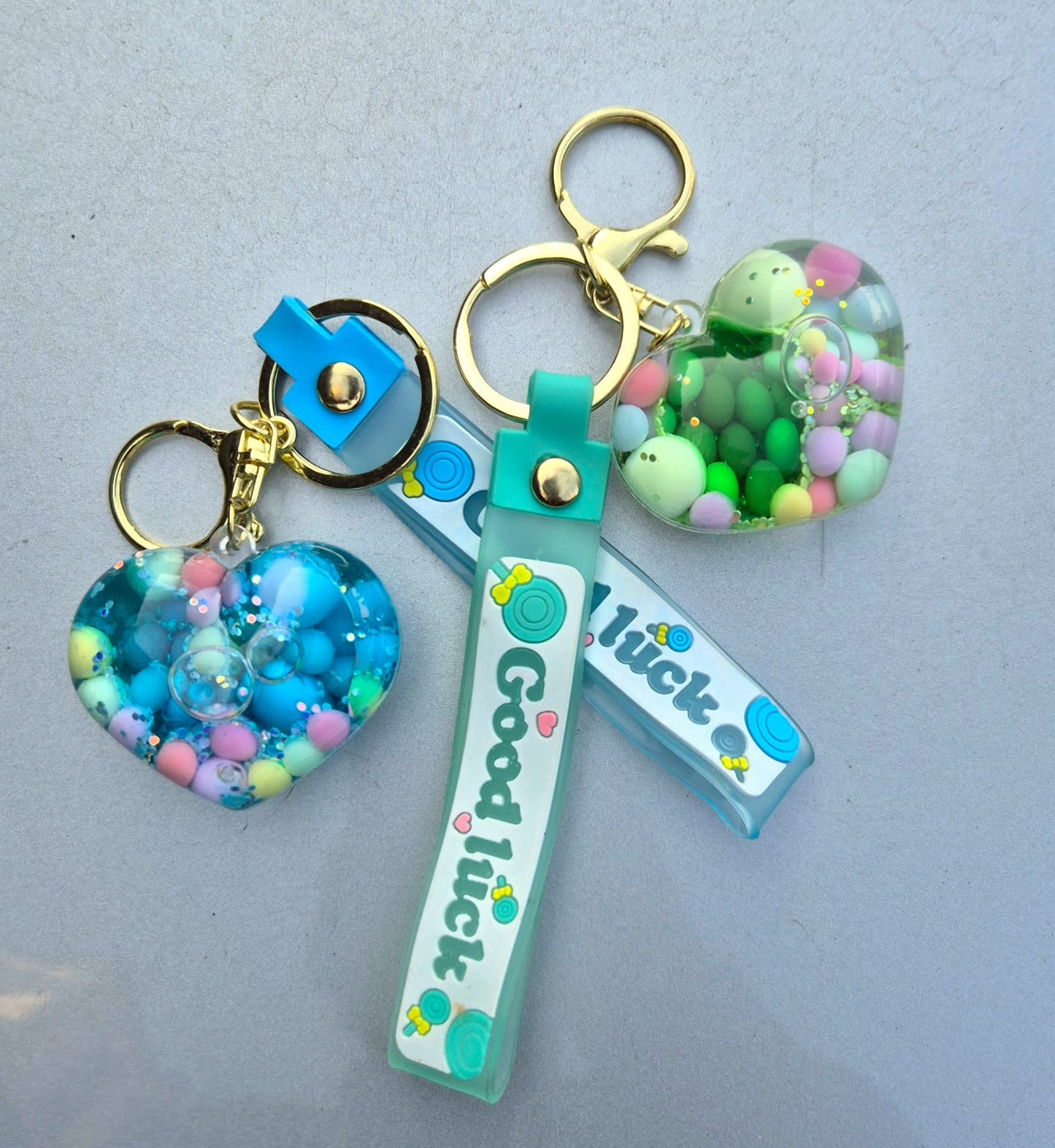 Crystal Liquid Heart Shape Key Chain