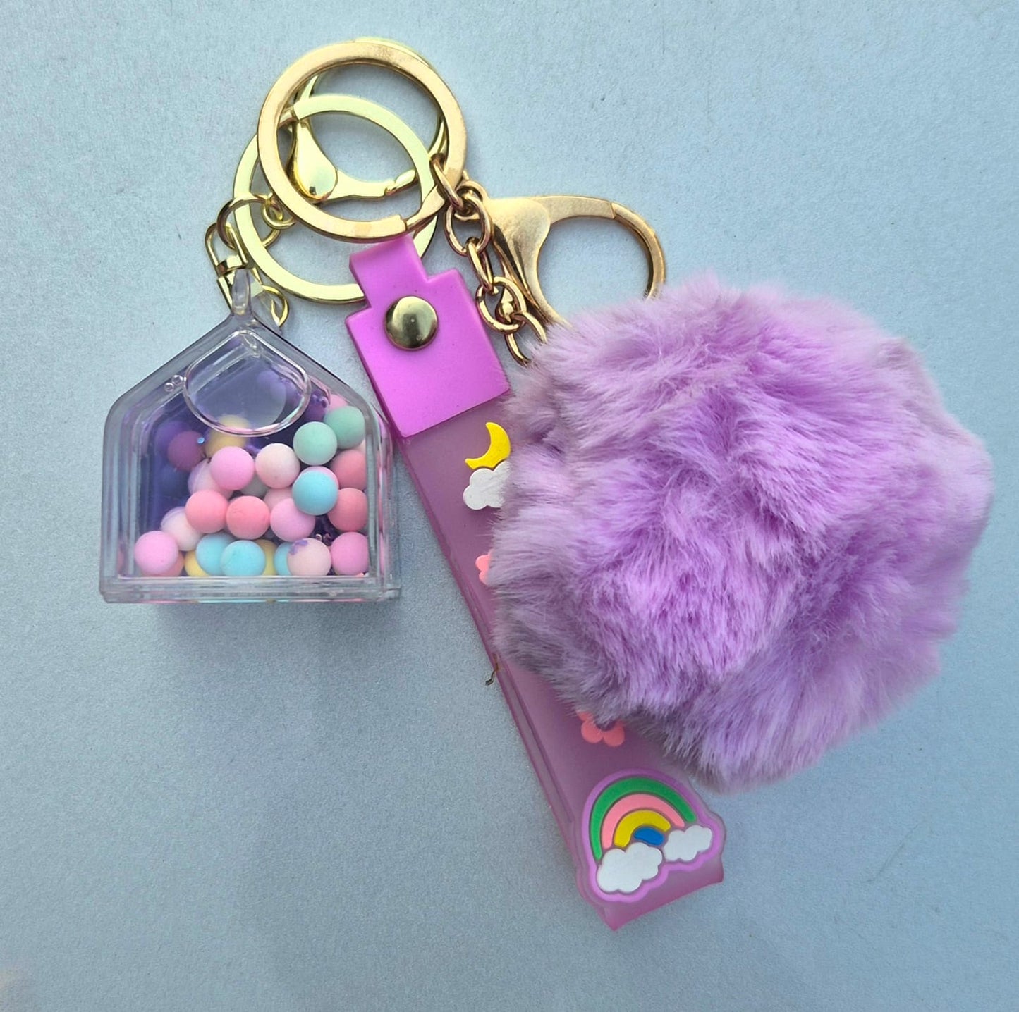 Crystal Liquid Hut Shaped Key Chains