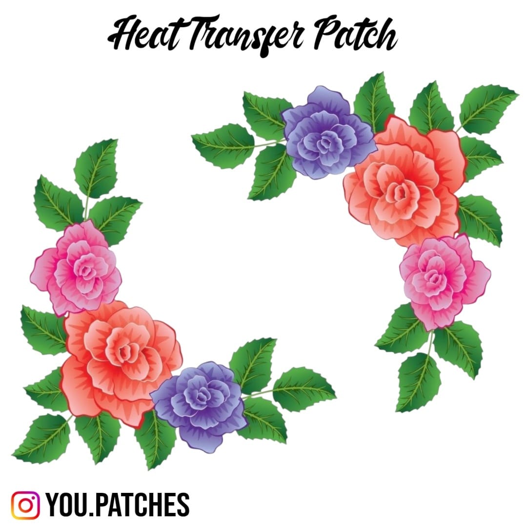 Heat Transfer Flower Bail Patch (Pack of 2)