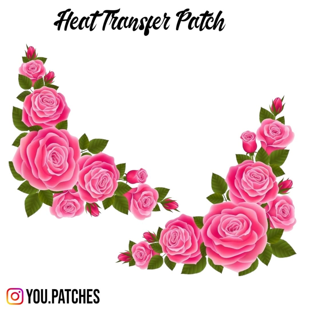 Heat Transfer Flower Bail Corners Patch (Pack of 2)