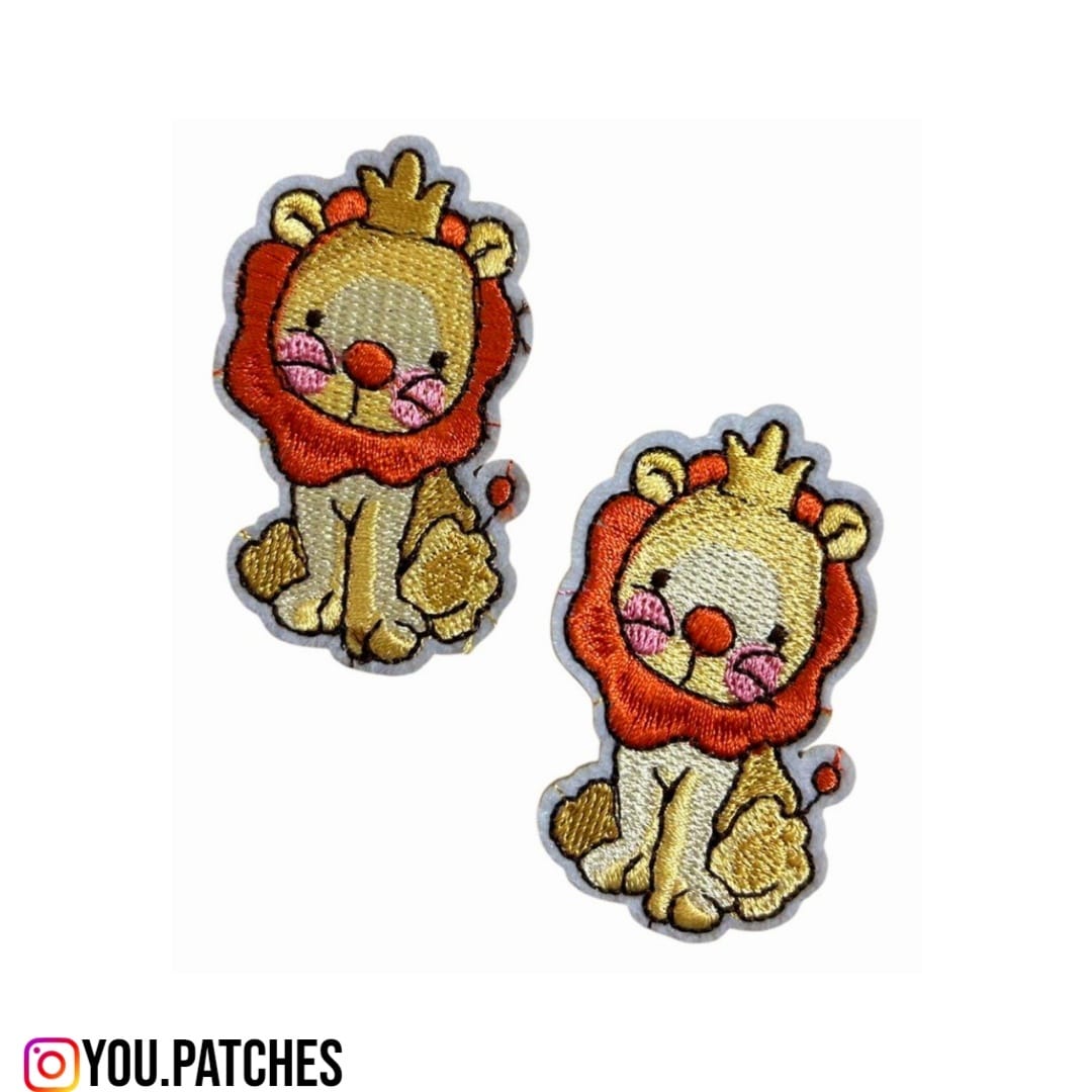 Iron On Embroided Lion Patch (Pack of 2)