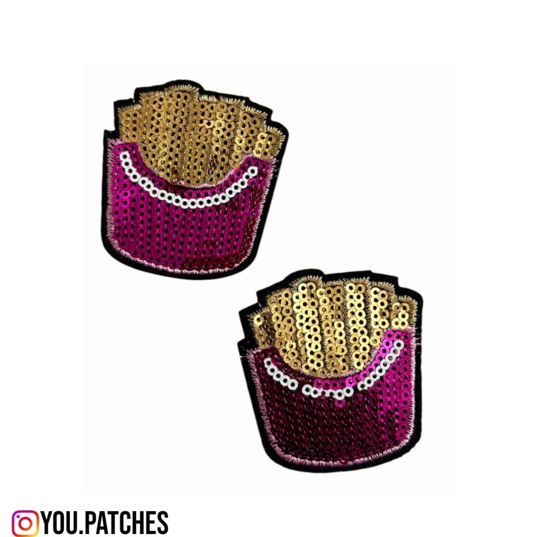 Iron on Sequenced Fries Patch (Pack of 2)