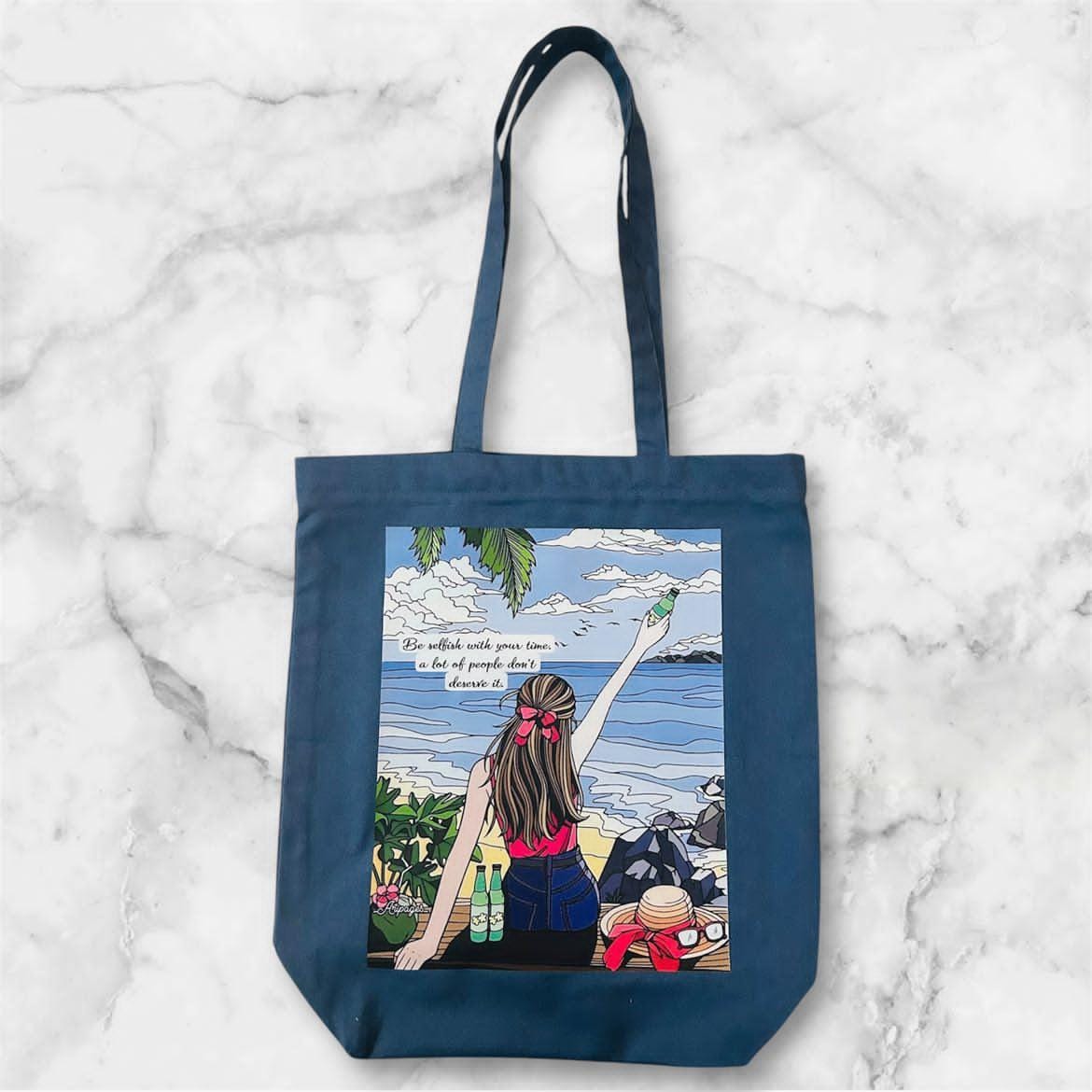 Khaddar Tote Bag With Zip