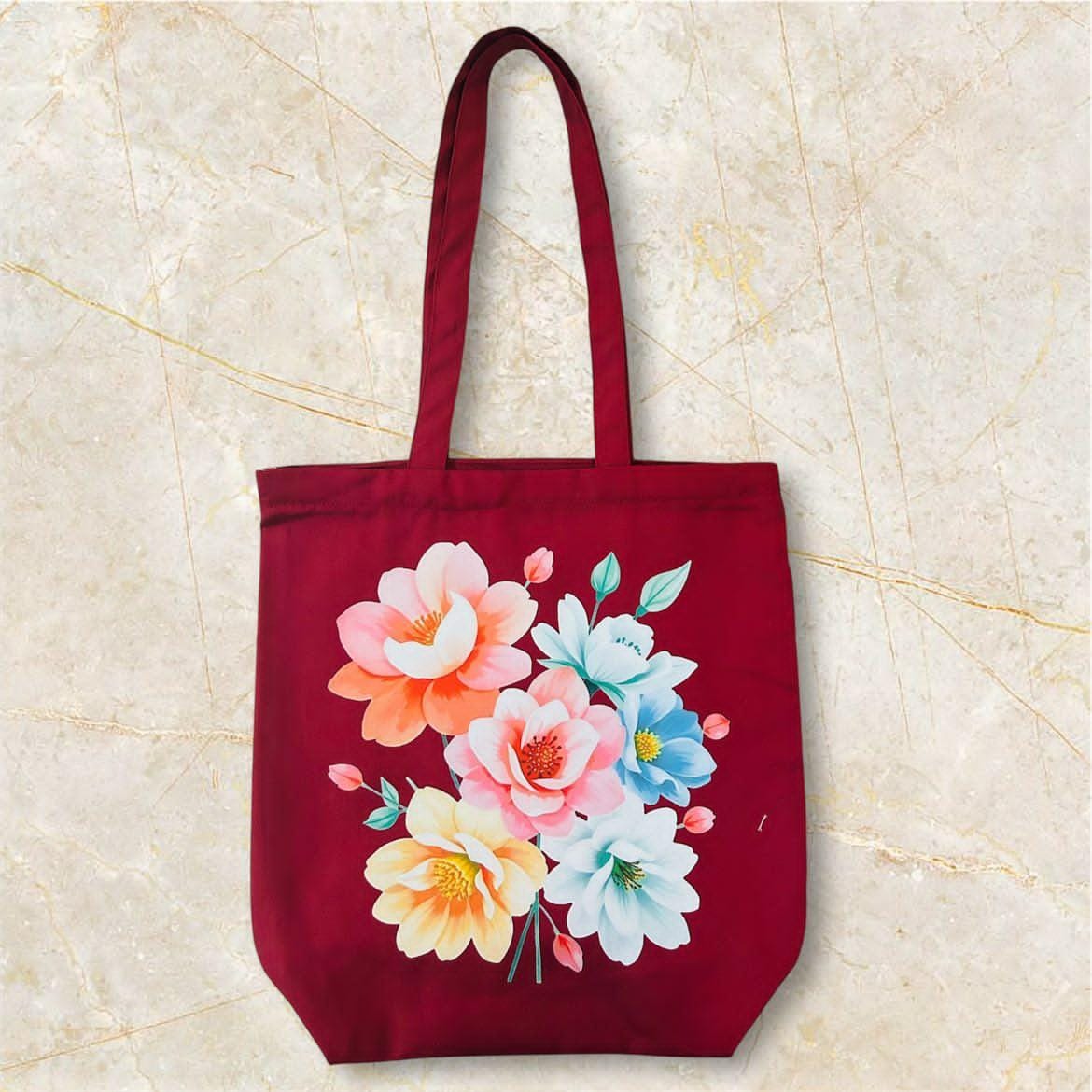 Floral Tote Bag With Zip