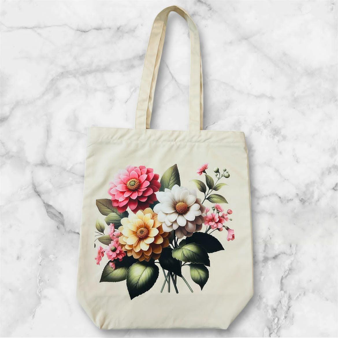 Floral tote Bag With Zip