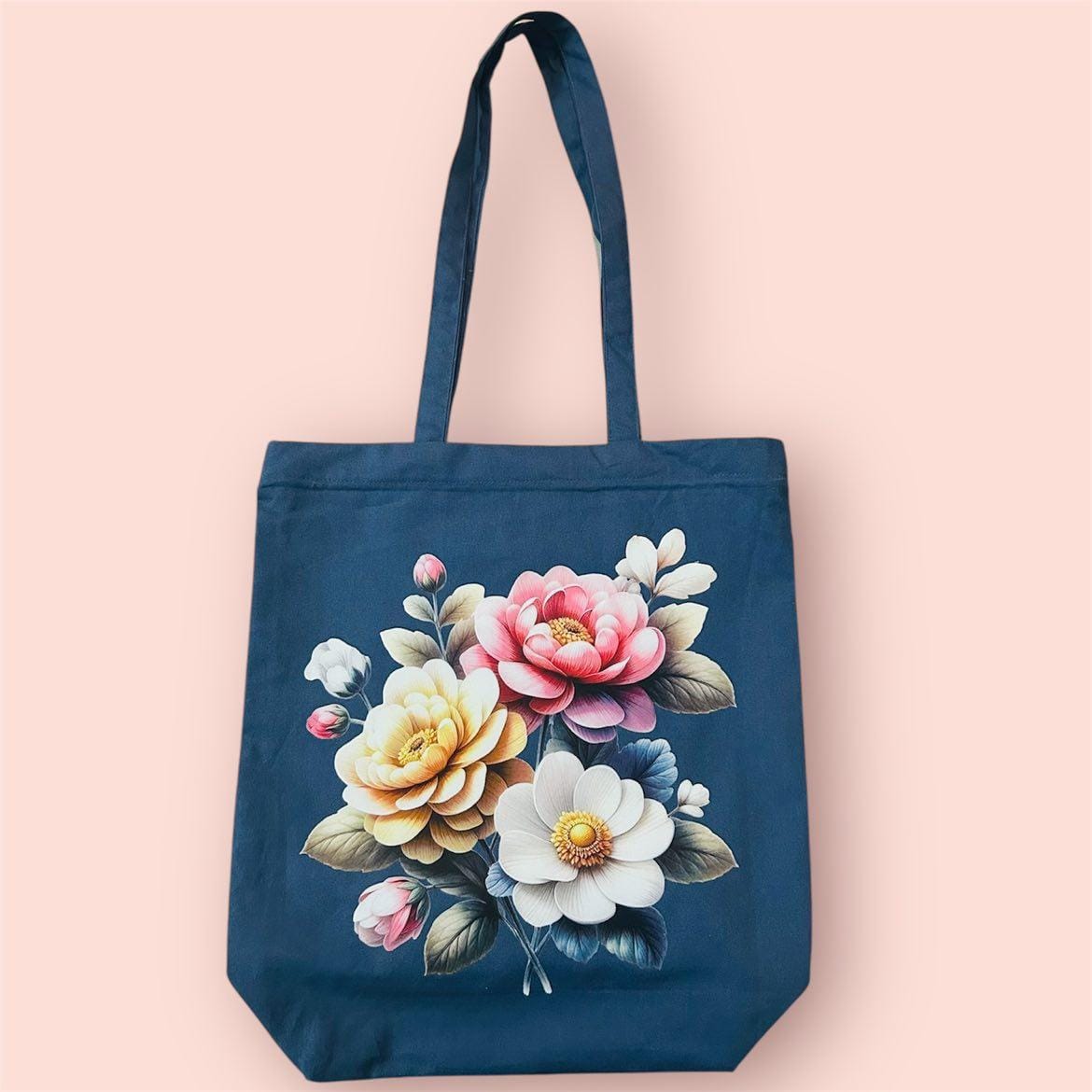 Floral Tote Bag With Zip