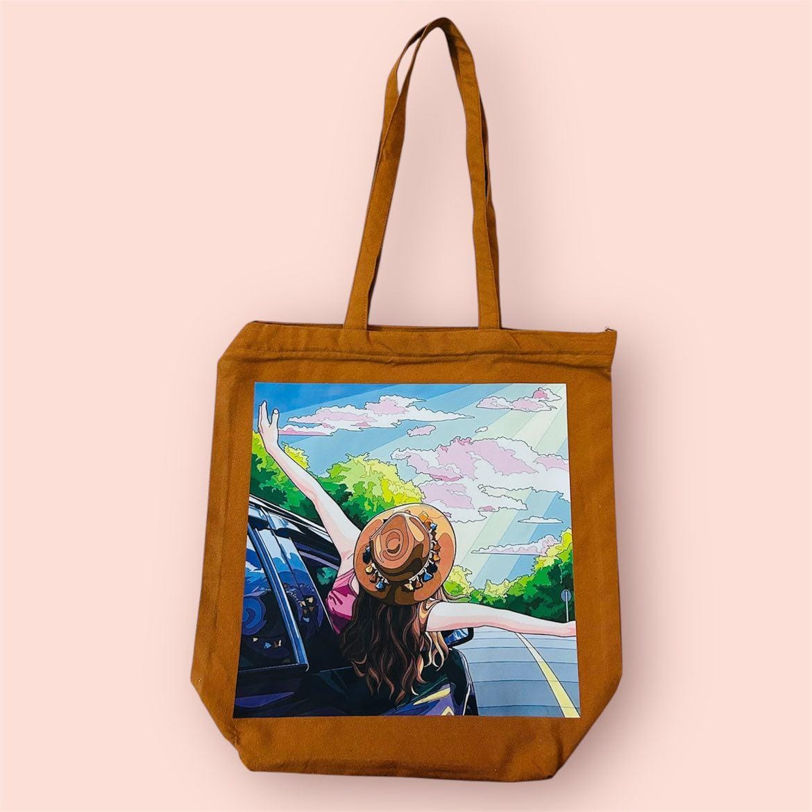Khaddar Tote Bag With Zip