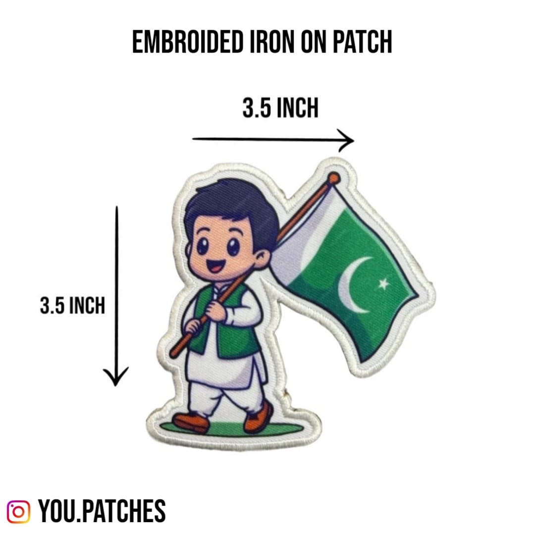 Embroided Iron on Boy Patch
