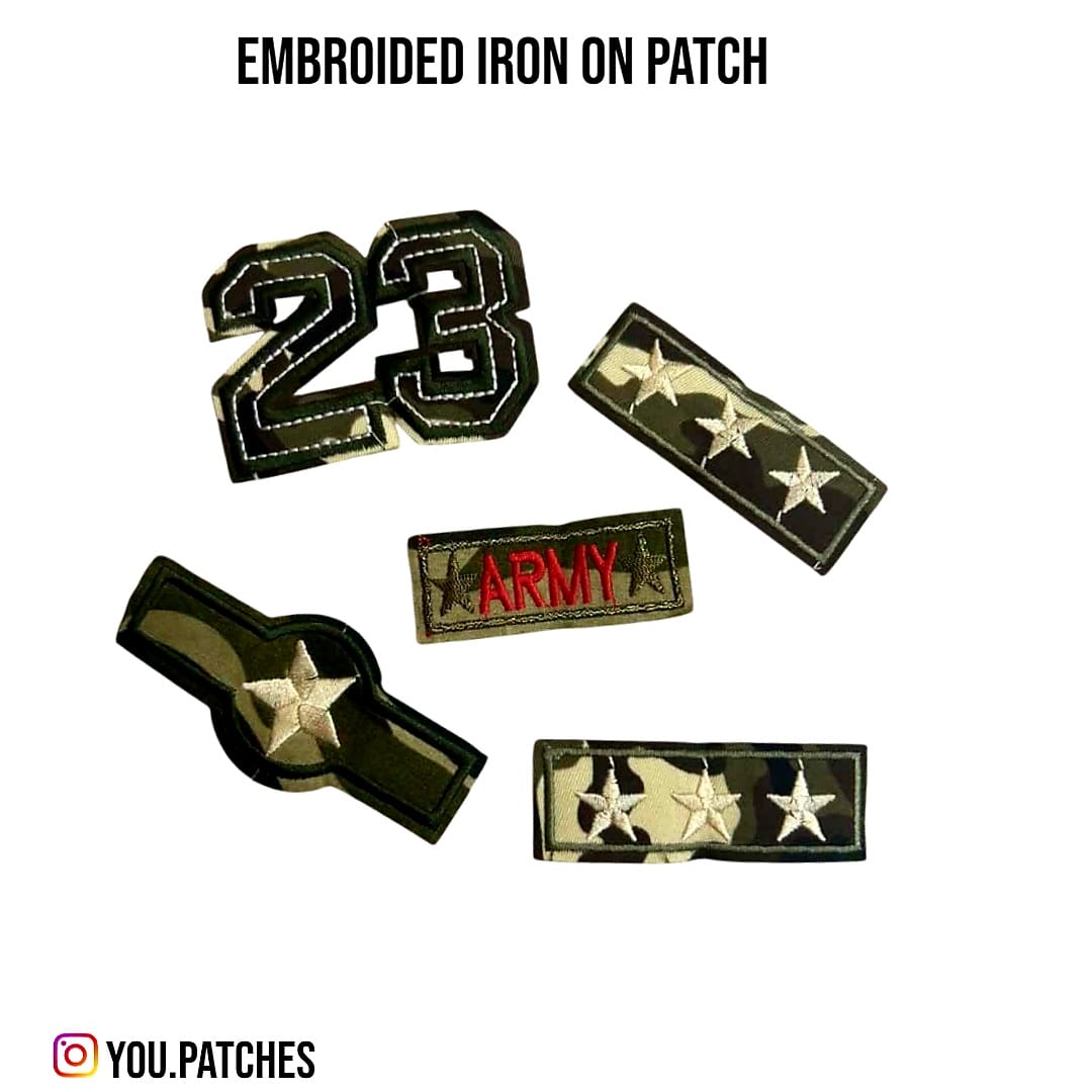 Embroided Iron On Army Deal (Pack of 5)