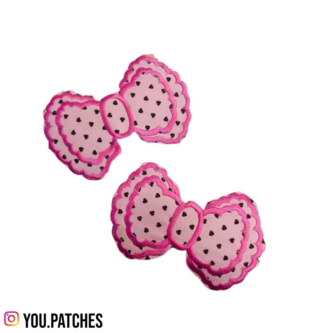 Embroided Iron On Bow Patch (Pack of 2)