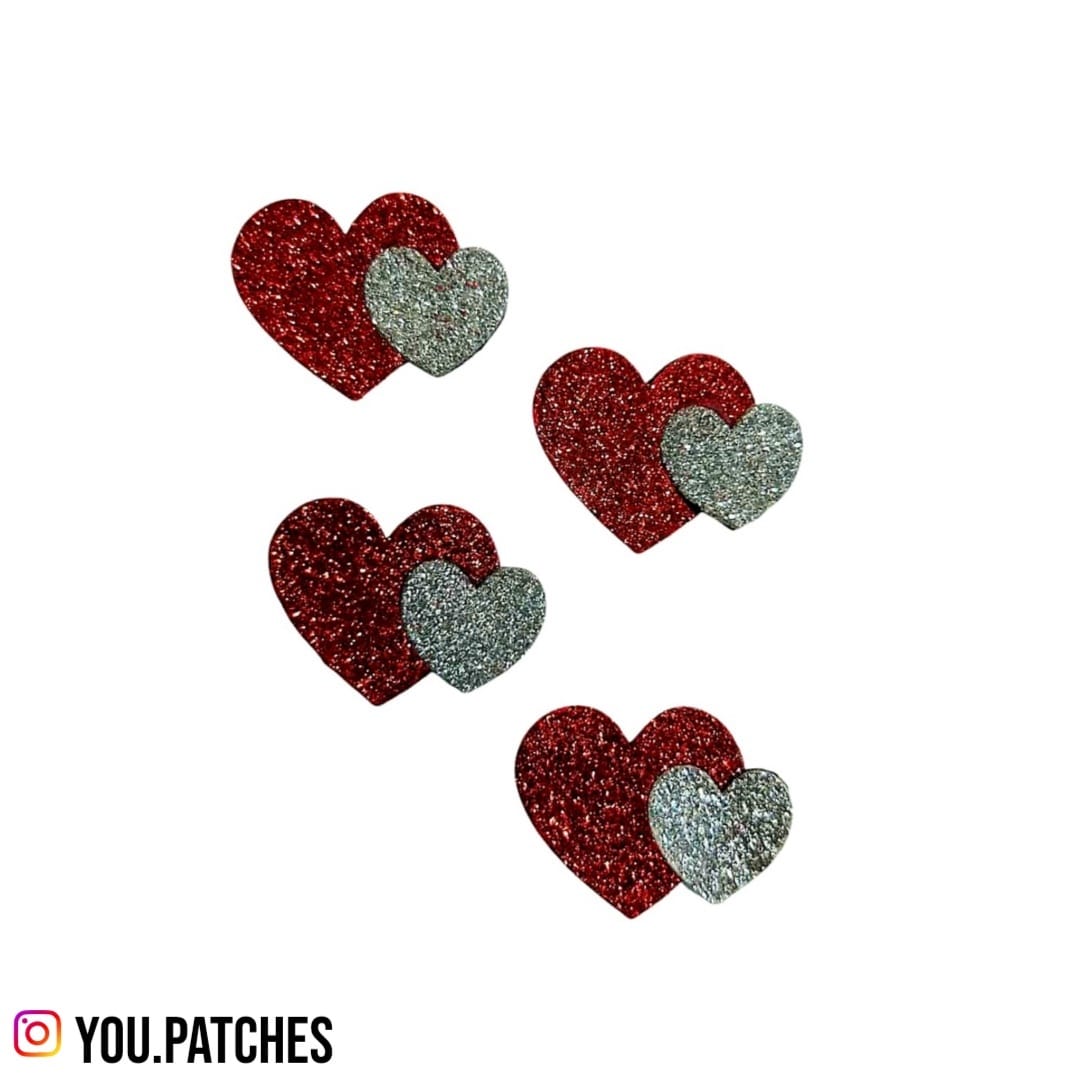 Glittery Hearts Patch (Pack of 4)