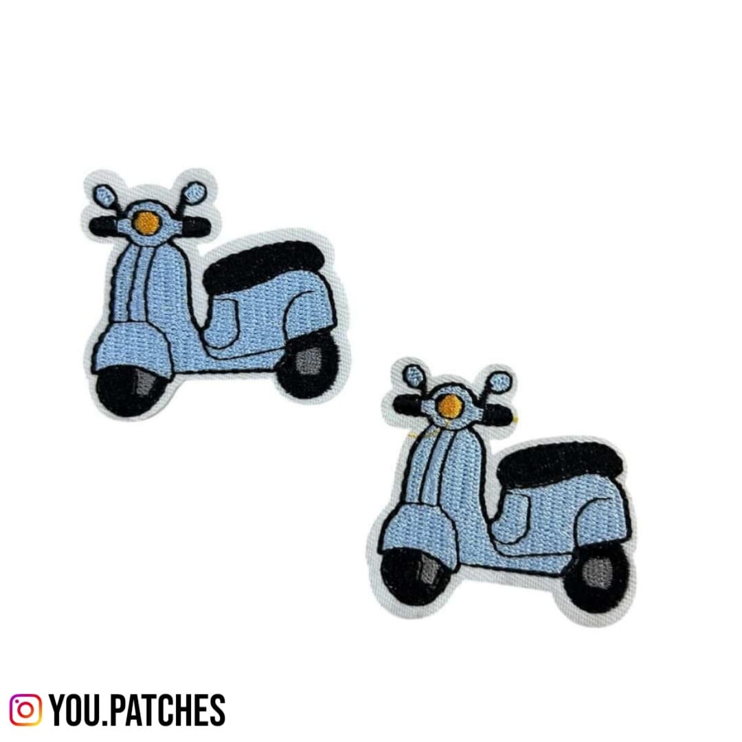 Embroided Iron on Motorbike Patch (Pack of 2)