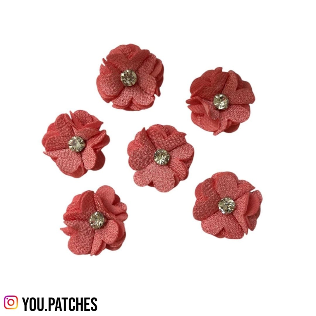 Embellished Flower Patches (Pack of 6)