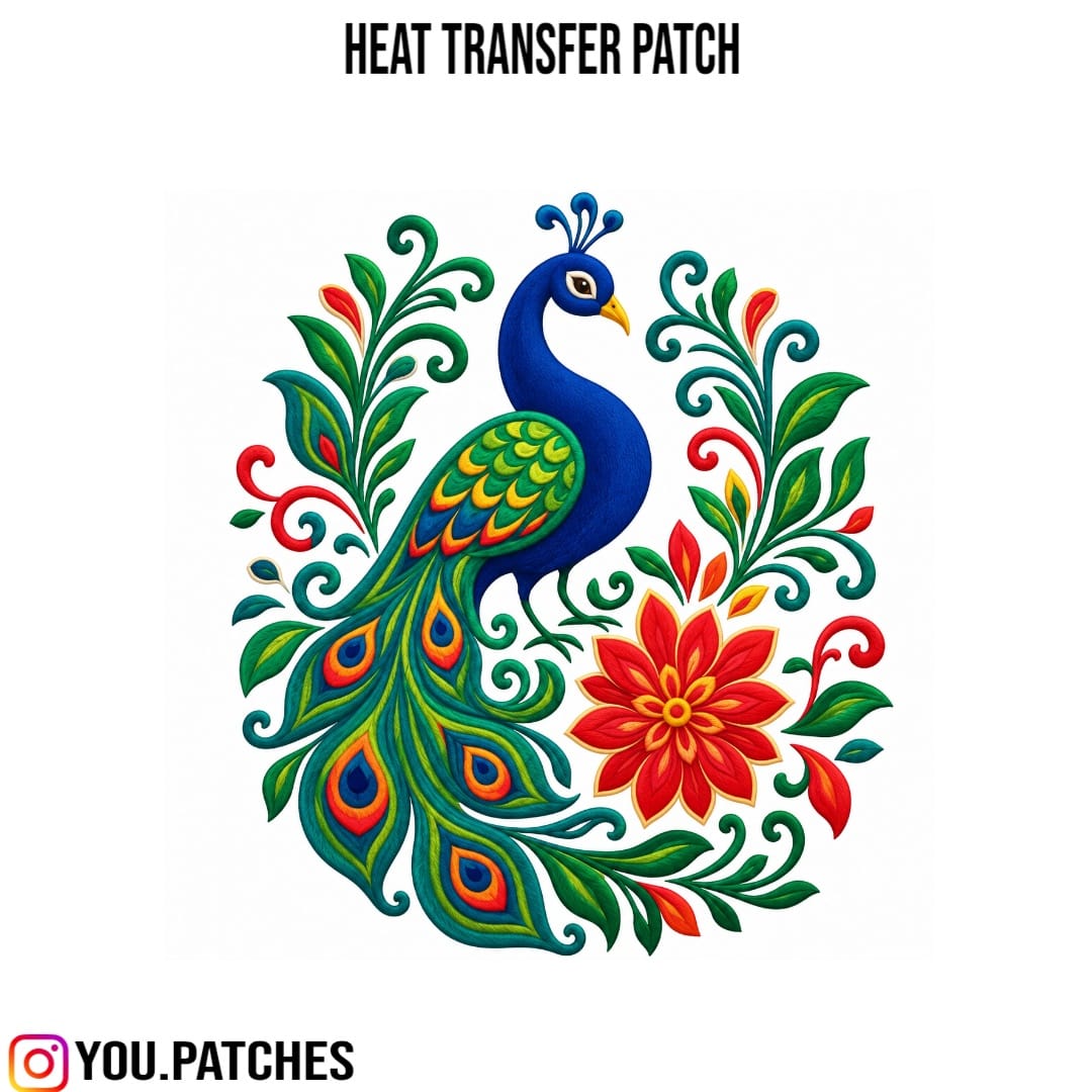 Heat Transfer Peacock Patch