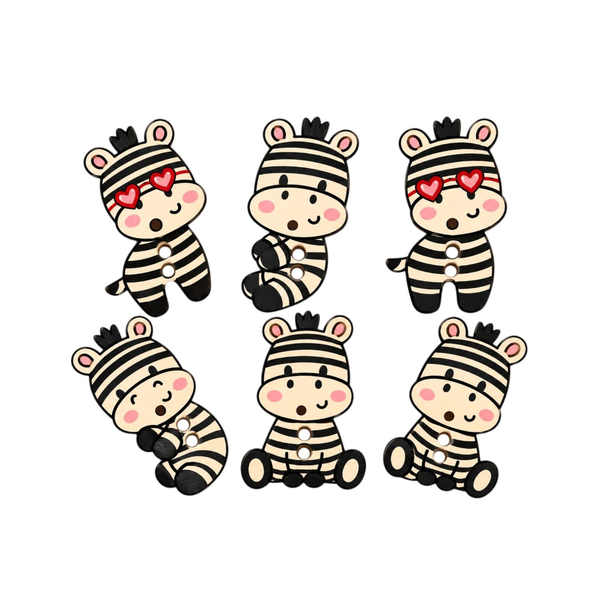 Wooden Zebra Buttons