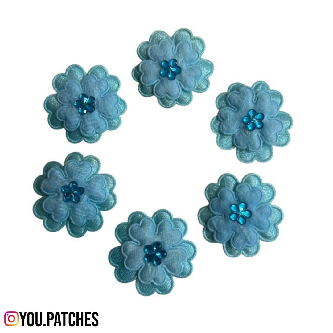 Multi Fabric Flowers (Pack of 5)