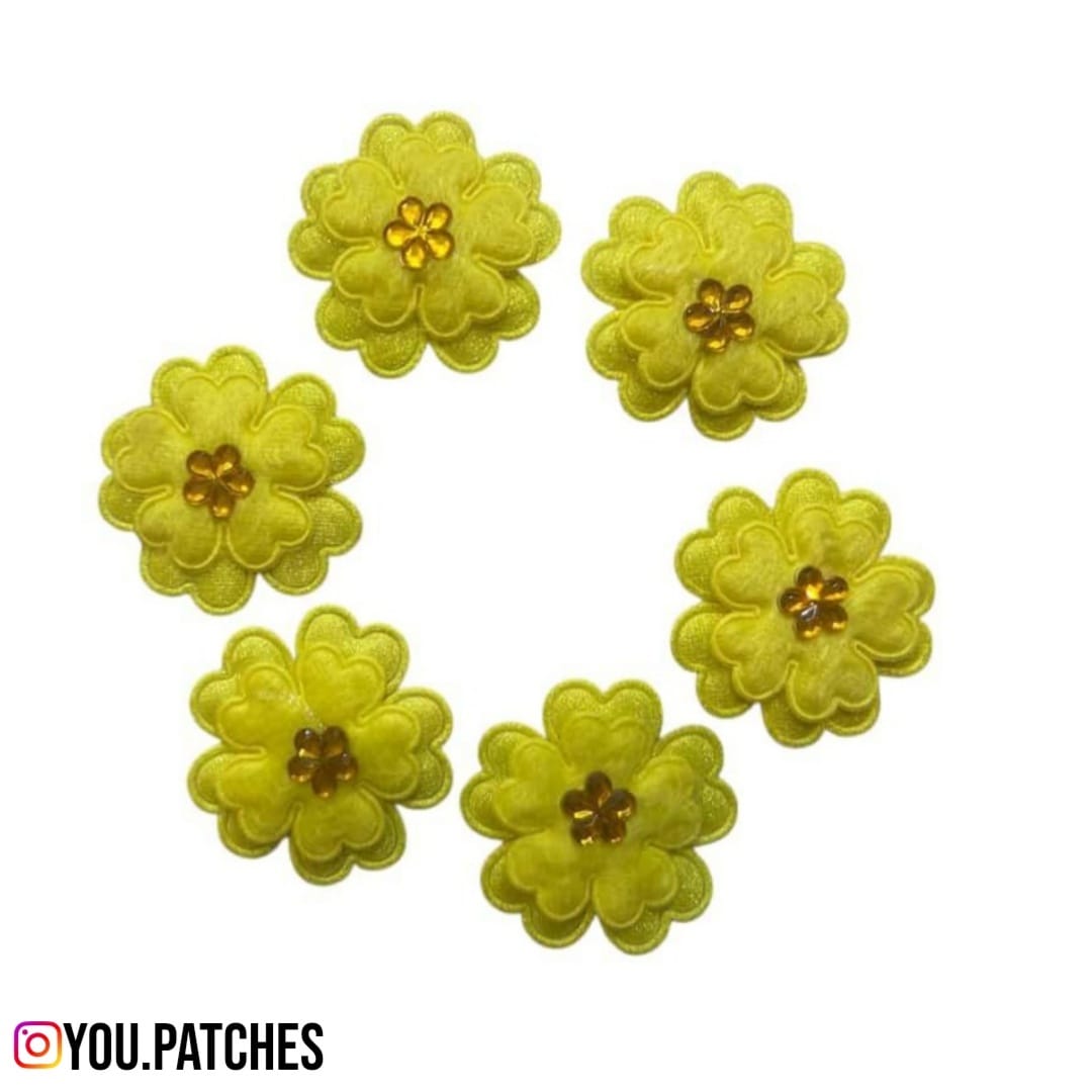 Multi Fabric Flowers (Pack of 5)