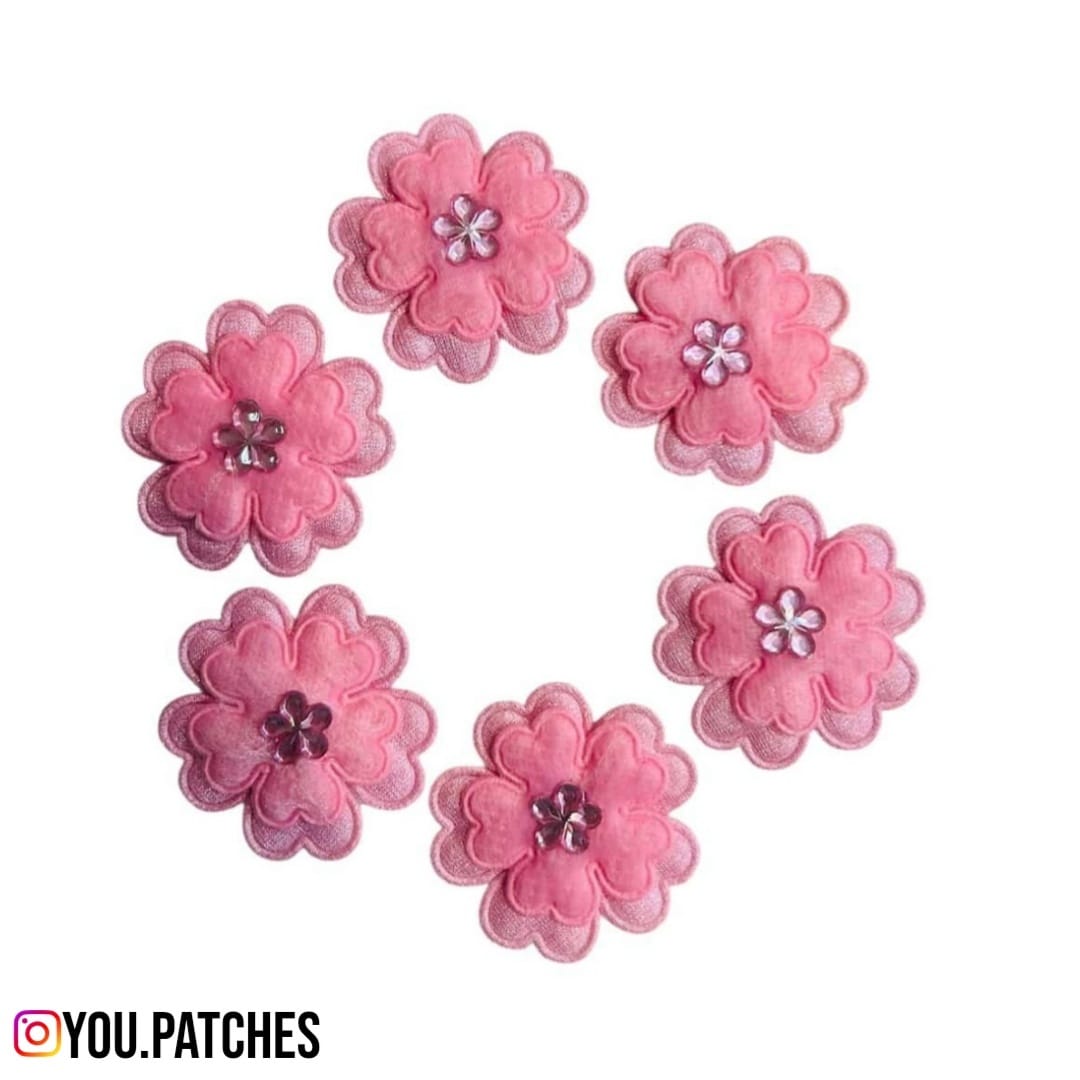 Multi Fabric Flowers (Pack of 5)