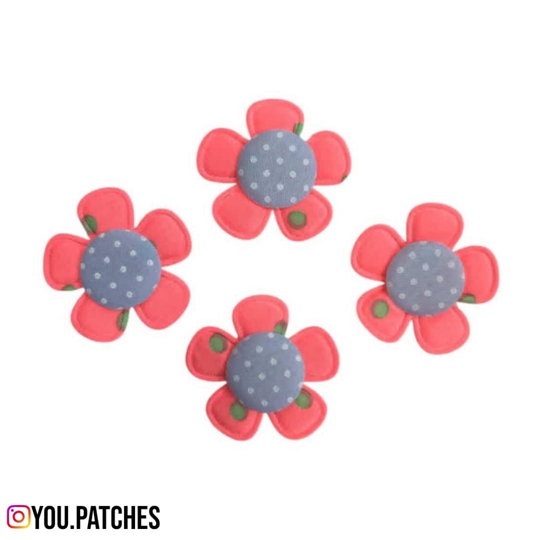 Fabric Multi Colour Flowers (Pack of 5)